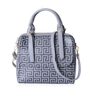 Gray faux embossed shoulder bag.